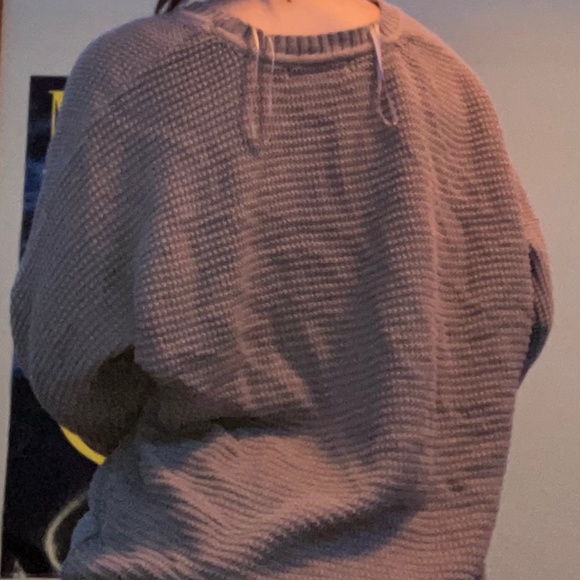 Grey Waffle Net Sweater - Picture 4 of 4